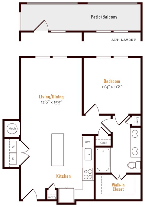 Alexan Pena Station Apartments in Denver, Colorado A3 Floor Plan